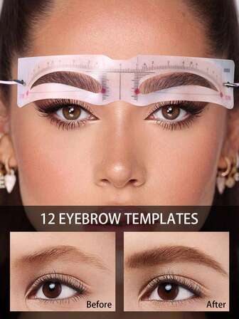 Eyebrow Pen Tool Set, Double Headed Eyebrow Pen, Eyebrow Template, Eyebrow Assistant, Extremely Fine And Easy To Color Three Dimensional Long Lasting Non Smudging Triangle Eyebrow Pen, Eyebrow Shaper Mold Beauty Set Makeup Shaper Template Tool, Eyebrow Beauty Set, 3-Minute Women's Makeup Tool, Makeup And Eyebrow Styling Beauty Tool, As Well As Eyebrow Template Set Suitable For Beginners And Professionals.