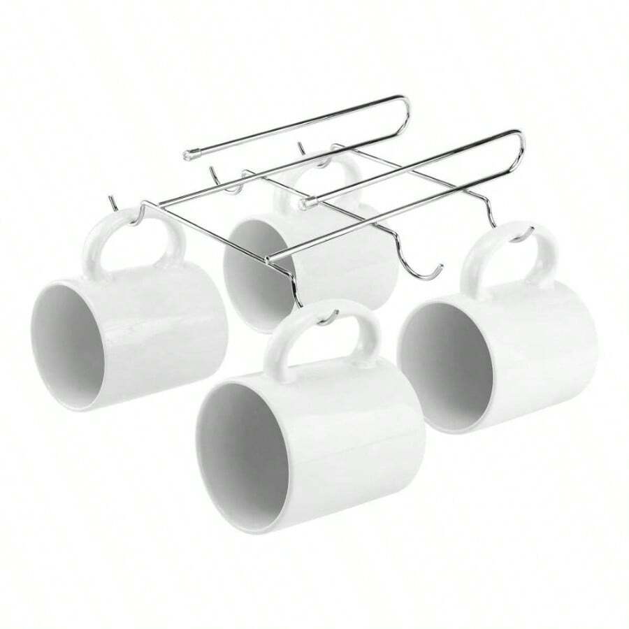SH - 10251 Under Under Shelf Tea Cup Rack -, One Size, Silver - Plateado - Ver 1