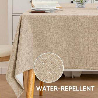 1 Piece Water-Repellent, Oil-Proof And Stain-Proof Linen Tablecloth, Japanese Plain And Simple Square Kitchen Dining Table Tablecloth, Living Room Coffee Table, Study Desk Tablecloth Cover, Suitable For Daily Home Decoration, Party Festival Decoration