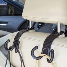 2pcs Car Backseat Headrest Hooks, Dual-Head Design Hangers For Purse, Bag Storage, Easy Installation, Multifunctional Lightweight Hooks, Women Car Accessories - Hook Up - View 2