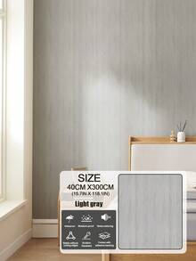 1卷棕色装饰木纹壁纸，自粘木板，适用于客厅、橱柜，尺寸：40*300厘米/15.7x118英寸和60*300厘米/23.6x118英寸