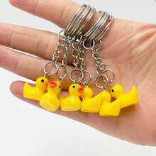 50/20/10pcs Mini Yellow Duck Keychain Set - Cute Rubber Ducky Bag Charms For Keys, Backpacks, Phone Straps | Adorable Bulk Party Favors, Goodie Bag Fillers For Birthdays, Wedding Decor. - Multicolor - View 2