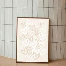 1pc, Canvas Wall Art, Framed Wall Decor, Heart Pattern, Beige College Style Wall Art, Graffiti Heart Colorful Poster, Neutral Fashion Poster, Girl's Room Decor, Printable Heart Pattern, Modern Apartment Decor, Home Decor, Valentine's Day Decor, Valentine's Day Poster, Wedding Decor, Love Poster, Couple Gift, Room Decor, Dorm Decor, Bedroom Decor, Living Room Decor, Gift, College Style Decor - Multicolor - View 7