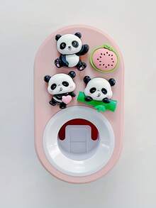 1个简易安装熊猫牙膏分配器 - 壁挂式，无需钻孔，可爱挤压器 - 完美的浴室配件及圣诞节/万圣节/情人节礼物 - 彩色 - 查看 10