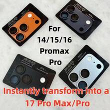 Miếng dán bảo vệ ống kính camera chống trầy xước và va đập 4 màu, tương thích với iPhone 14/15/16 Pro Max - Có thể chuyển đổi ngay lập tức sang 17 Pro/17 Pro Max, thiết kế thời trang, bảo vệ lâu dài [Thay đổi tức thì], không thể sử dụng đèn flash. Thích hợp sử dụng hàng ngày, văn phòng, nhà. Miếng dán bảo vệ camera điện thoại chống nước, chống va đập, chống trầy xước. - Bạc - Xem 6