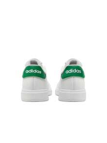 Adidas 阿迪达斯 Advantage Base 2.0 女款 GS 运动鞋，休闲运动，轻盈缓震，吸汗透气，舒适防滑，撞色设计，多功能，适合健身房、日常穿着、学校通勤、街头潮流，白色/绿色，ID3889 - 白色/綠色 - 查看 4