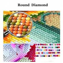 Kit de peinture à diamant rond 5D pleine perçage, mosaïque d'art broderie d'un chat mignon et d'un oiseau, décoration de maison, cadeau de fête, canevas à l'huile, fournitures de peinture de diamant - Multicolore - Voir 3