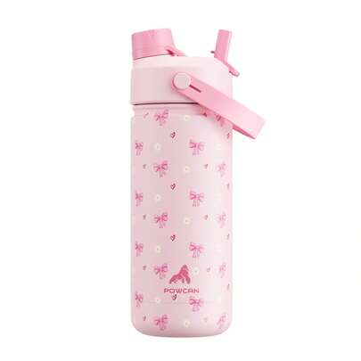 Bình nước giữ nhiệt 18/26/40 oz có nắp ống hút và vòi 2 trong 1, giữ lạnh 24 giờ, chống rò rỉ, vừa với giá để cốc trên ô tô, bình nước bằng thép không gỉ dùng cho thể thao, du lịch và trường học (Nơ Sweetheart)