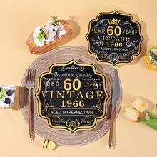 10pcs/20pcs/30pcs/60pcs,Black&Gold Vintage 60th Party Tableware Set,Back In 1966 60th Theme Birthday Disposable 9Inch And 7Inch Ornament Paper Plates And 9oz Cups Party Table Supplies, Cheers To 60 Years Paper Plate Cup For Men And Women Anniversary Single Birthday Party Decoration