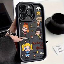 Funda de teléfono Nako Nara Flying Girl para 16, 15, 14, 13, 12, 11 Pro, X, XR, XS, 8, Plus - Cubierta protectora suave de TPU a prueba de golpes - Negro - Ver 4