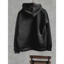 Spider Web Print Hoodies Men Gothic Punk Long Sleeve Sweatshirts Pants Streetwear Autumn Casual Hip Hop Loose Pullovers - 黑色 - 查看 2