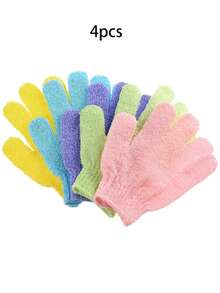 Shower Gloves For Washing And Scrubbing Back; Five-Finger Bath Gloves For Gentle Removal Of Dirt And Dead Skin; Rich Foam For Deep Cleaning Of The Skin Multi-Colored Bath Cleaning Tools. - Multicolor - View 12