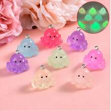 10pcs Lovely Glow-In-The-Dark 3D Cat Pendant, Transparent Resin Cat Pendant For DIY Necklace, Earrings, Bracelet And Keychain Jewelry Making, Colorful Resin Animal Charms Crafting Accessories - Luminous Resin Cat Pendant - View 19