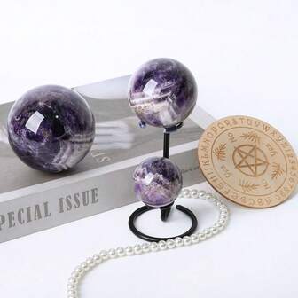 Handskuren polerad kristall ädelsten naturlig kristall dröm ametist sfärboll för dekoration