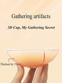 1 Pair Of Women's Silicone Cup Push Shoulder Strap Set - Self-Adhesive Invisible Lingerie Chest Strengthener, Available In A, B, C And D Sizes, For Bra, Lingerie And Clothing Protection, Seat Belt Design, Bra Strengthener, Bra Cover, Condom Anti-Drop - Beige - View 7