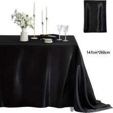 1 pieza Mantel de color champán elegante, mantel rectangular para decoración de bodas, lavable y reutilizable, hecho de satén de poliéster de alta calidad, adecuado para bodas, cumpleaños, restaurantes, reuniones familiares, fiestas al aire libre, se puede usar como mantel, decoración de mesa y mantel para fiestas - Multicolor - Ver 15