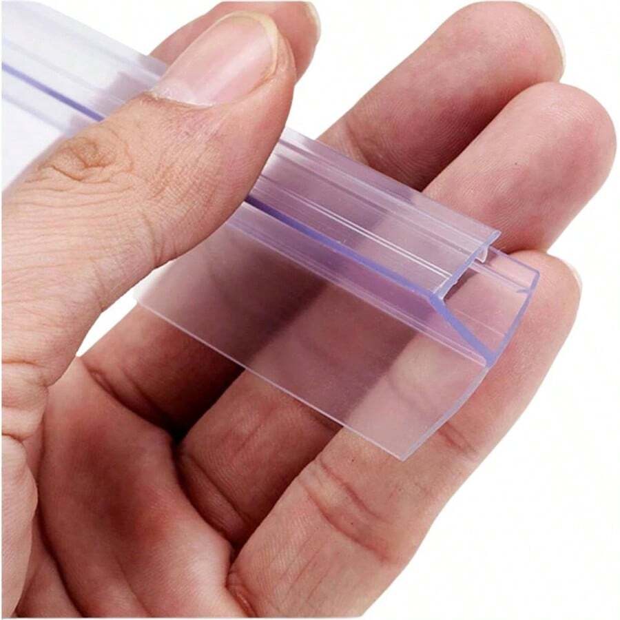 Tira de sellado para cancel de bao puerta de vidrio cristal anti fugas anti derrames barrera de agua para ducha 2 piezas de 50 cms de largo c/u 6 milmetros - 6 milímetros - Ver 1