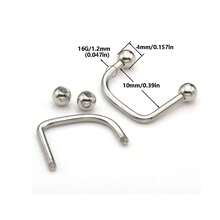 1-3pcs Medusa Piercing Jewelry Monroe Lip Rings For Women And Men Stainless Steel Hypoallergenic 18K Gold Plated U-Shaped Ball Tragus Cartilage Earrings For Teen Girls Punk Pierced Body Jewelry Set