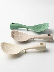 1pc Stand Rice Paddle Spoon,Rice Spoon Paddle Standing, Rice Spoon, Silicone Rice Spoon, Rice Spoon, Non Stick Rice Spoon,Rice Spatula Cooker Server,Stir Spoon, Salad Stir Spoon, Kitchen Supplies