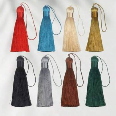 6 st/förpackning, lång polyestertofs, minimalistisk vintagestil, flerfärgade alternativ, håraccessoarer med lång tofs, heminredning och klädaccessoarer