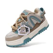 Q-AND  Women's Casual Sneakers, Outdoor Skateboard Shoes, Women's Thick-Soled Skateboard Shoes | Low-Top Shock Absorption, Thick Shoelaces With Waffle Soles | Breathable Casual Sneakers | Fashion Sneakers | Must-Have For Outdoor Street Travel - 咖啡棕 - 查看 9