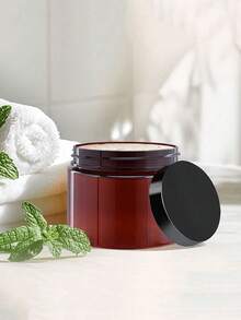 3 chai và lọ thủy tinh ép cổ dài màu hổ phách dày 500ml có thể nạp lại - Dùng cho dầu gội, sữa tắm, dầu xả, muối tắm, kem dưỡng da và kem massage - màu nâu - Xem 5