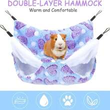 BOAO 2 Pcs Guinea Pig Rat Hammock Guinea Pig Hamster Ferret Hanging Hammock Accessories For Small Animals Chinchilla Parrot Sugar Glider Ferret Squirrel (Purple, Coffee Color, Heart Pattern) - ColorC - 查看 7