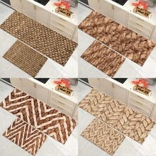 1 buc. Model floral 2D, covoraș de podea cu design plat din frânghie de in fals, pernă de protecție pentru podea de bucătărie, covoraș confortabil pentru picioare, covor pentru sufragerie, dormitor, baie, spălătorie, birou, decor pentru casă și interior