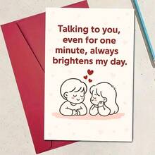 1pcSweet Love Greeting Card Expressing How Talking To You Brightens My Day Perfect Gift For Partners Family And Friends On Anniversaries Birthdays Or Just BecauseEnvelope + Card - Multicolor - View 7