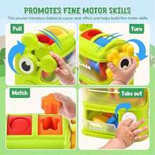 Juguete de aprendizaje Montessori para clasificar formas, adecuado para niños de 1 año, juguetes para bebés de 12 a 18 meses, con 6 bloques sensoriales de formas, regalo de cumpleaños para bebés en crecimiento, adecuado para niños pequeños de 1 a 2 a 3 años - Multicolor - Ver 3