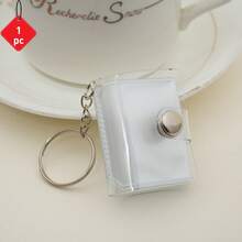1个/2个迷你亮白色相册钥匙扣，16张容量1英寸口袋式证件照相册，简约优雅学生便携相册 - 無色 - 查看 8