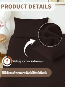 Bộ ga trải giường flannel 2/3 món, bộ đồ giường, tấm bảo vệ nệm, ga phủ giường, đồ dệt gia dụng thoải mái, tấm lót nệm mềm mại, ga trải giường màu trơn, thiết kế túi sâu, chỉ bao gồm ga trải giường, chống bụi, có thể giặt máy, bộ quà tặng đồ giường, phù hợp với giường đơn, đôi, cỡ Queen, cỡ King, có thể giặt máy, trang trí mùa thu và mùa đông. - Màu nâu Sô-cô-la - Xem 7