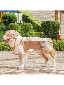 可爱透明宠物雨衣，全身防水狗狗雨披，中小型犬防风防护服，萌宠遛狗装备 - 玫紅色 - 查看 23