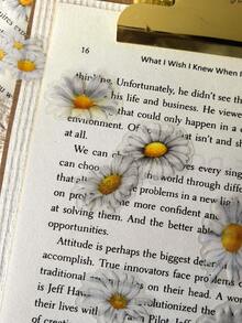 50pcs/Pack Cute Watercolor Daisy Flower Stickers, DIY Scrapbooking, Planner, Journal Decoration