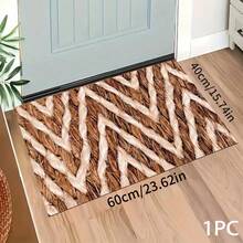 1 buc. Model floral 2D, covoraș de podea cu design plat din frânghie de in fals, pernă de protecție pentru podea de bucătărie, covoraș confortabil pentru picioare, covor pentru sufragerie, dormitor, baie, spălătorie, birou, decor pentru casă și interior