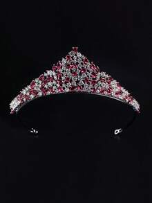 1 vương miện cô dâu nhiều màu, vương miện công chúa pha lê, tinh tế cho sinh nhật, Halloween - Bạc - Xem 4