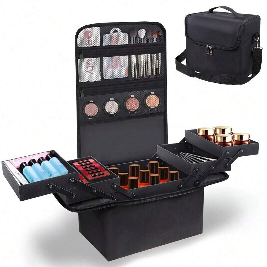 Extra Large Make Up Bag Vanity Case Cosmetic Nail Kits Storage Beauty Carry Box - Default - View 1