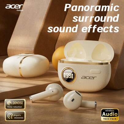  [Acer 官方正品] OHR544 蓝牙耳机 TWS 无线耳塞，入耳式设计，重低音立体声，低延迟，佩戴舒适，适合学习、商务、运动、跑步、骑行，兼容手机、平板电脑、笔记本电脑，是圣诞节和情人节的理想礼物