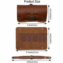 Pipe Pouch, PU Leather Case With Pipe Stand, Handmade Multifunctional Pipe Bag 1 Pipe And Other AccessoriesDoes Not Include Pipes And Accessories - 最初的 - 查看 5