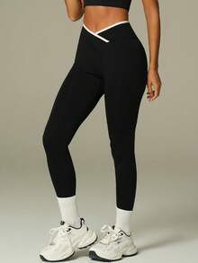 UONNOU 黑白运动套装 | 塑形瑜伽两件套 - 黑色 - 查看 6