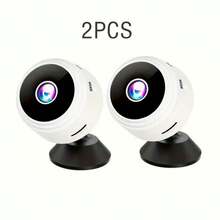 1个/2个1080P高清智能迷你无线网络摄像头，支持2.4G WiFi，广角监控和远程查看，家用安防监控摄像头
