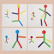 儿童木制彩虹棒早教分类堆叠玩具套装，适合男孩女孩，创意颜色识别配对堆叠积木拼图玩具，圣诞节/生日礼物 - 彩色 - 查看 11