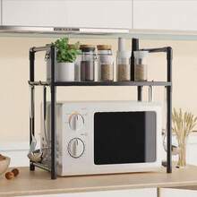 Tabletop Organizer Rack For Microwave, Organize Kitchen Condiments, Spices, Dishes, Cups - Multicolor - View 4
