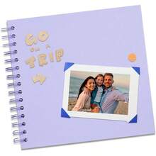 8X8 Inch Scrapbook Photo Album, Kraft Blank Paper Scrap Book 40 Pages Book Wedding Family, Pink - 8X8 Inch 40 Pages + Light Purple - View 4