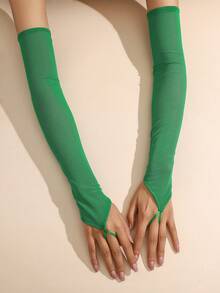 1 Đôi Găng tay lưới hở ngón màu trơn dành cho nữ, thanh lịch cho tiệc tối, biểu diễn, đám cưới - găng tay lưới - Xem 17