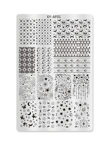 指甲转印钢板蝴蝶卡通动物苹果网格印刷模板指甲便携式专用工具 - 彩色 - 查看 8