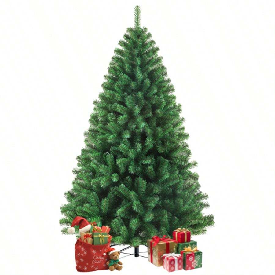 Artificial Christmas Tree 180cm Tall With 900 Branches, Dense PVC Needles, Stable Metal Base And Includes String Lights. - 綠色 - 查看 1