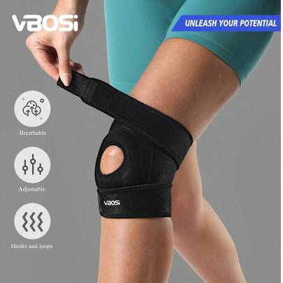 Rodilleras ajustables, protector de rótula unisex con agujeros transpirables, adecuado para senderismo, baloncesto, ciclismo, correr y otros deportes
