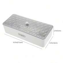 1个带盖PP塑料餐具收纳盒，适用于厨房台面、橱柜抽屉，可收纳刀叉勺等餐具。