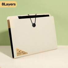 5/8/13 Camadas Pasta Arquivo A4, Pode Armazenar Provas, Papelaria de Escritório, Suprimentos de Escritório, Etc. Design de Caixa de Piano, Pasta Arquivo Multicamadas, Adequada para Documentos de Escritório, Itens de Exame Pré-Natal, Minimalista e Portátil. - Multicolorido - Visão 20